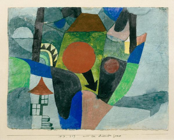 Paul Klee "Landschaft mit sinkender Sonne" 26 x 20 cm