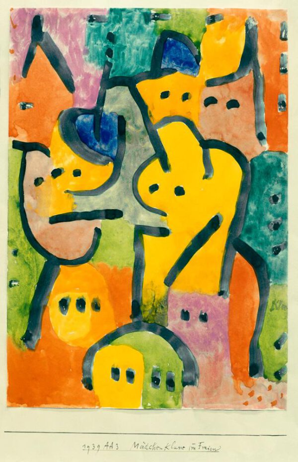 Paul Klee "Mädchenklasse im Freien" 21 x 30 cm