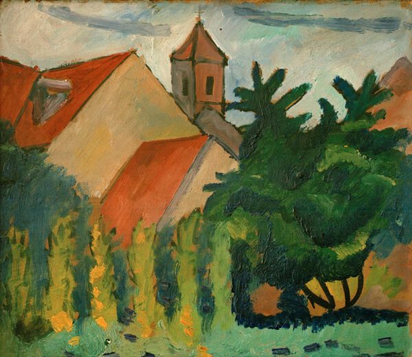 August Macke "Kirche in Kandern" 35 x 30 cm