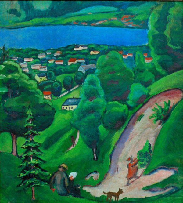 August Macke "Landschaft am Tegernsee" 55 x 61 cm