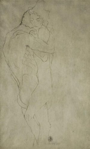 Gustav Klimt "Liebespaar nach rechts liegend" 55 x 35 cm