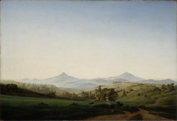 Caspar David Friedrich "Böhmische Landschaft mit dem Milleschauer"  104 x 70 cm