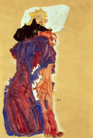 Egon Schiele "Auf Polster liegendes Mädchen" 30 x 46 cm