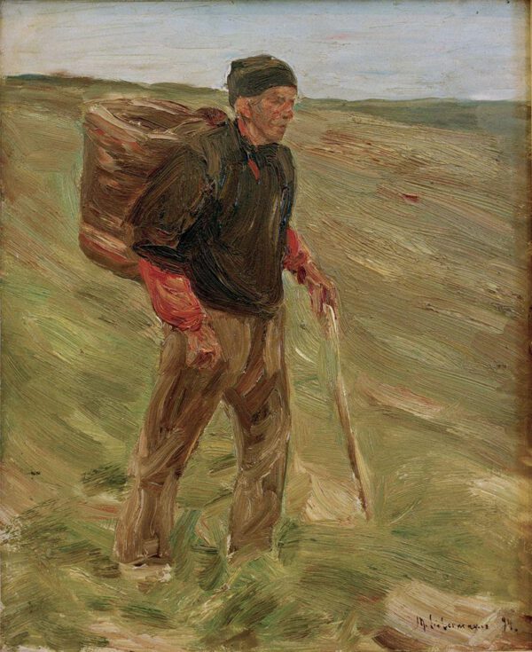 Max Liebermann "Studie zum Bauer mit Kiepe" 32 x 40 cm