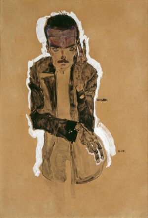 Egon Schiele "Bildnis Eduard Kosmack mit erhobener linker Hand" 31 x 45 cm