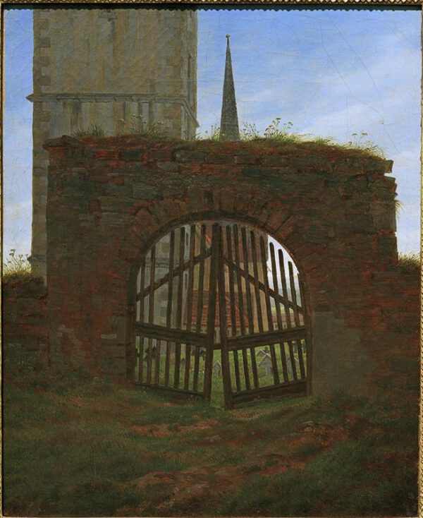 Caspar David Friedrich "Das Friedhofstor"  25 x 31 cm