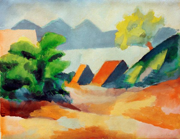 August Macke "Am Thuner See I" 29 x 23 cm
