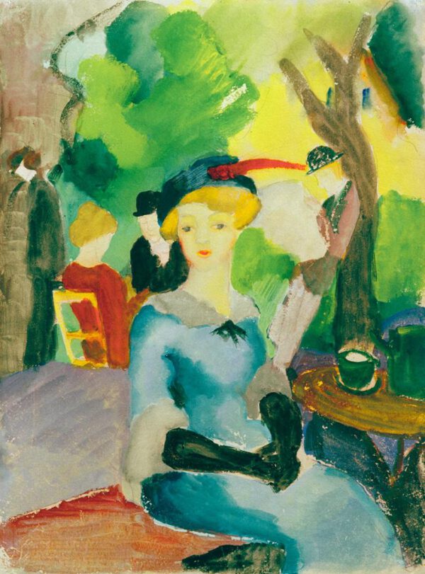 August Macke "Figuren im Park" 28 x 37 cm