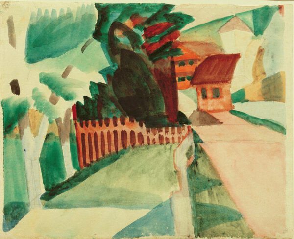 August Macke "Dorfstraße" 30 x 24 cm