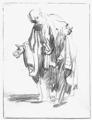 Rembrandt “Alter Mann mit ausgebreiteten Armen“ 19 x 25.4 cm