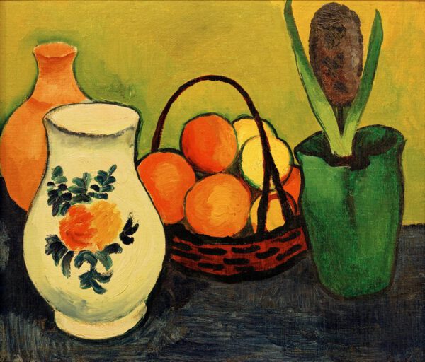 August Macke "Weißer Krug mit blauen Früchten" 52 x 54 cm