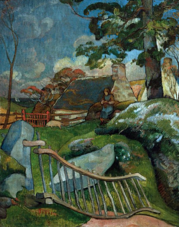 Paul Gauguin "Das Gatter (Die Schweinehirtin)"  73 x 93 cm