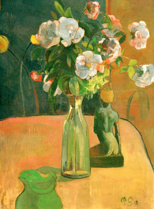 Paul Gauguin "Rosen und Statuette" 54 x 73 cm
