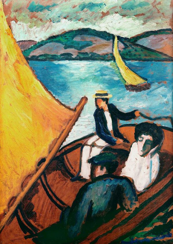 August Macke "Segelboot, Tegernsee" 51 x 72 cm