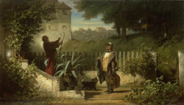 Spitzweg Carl "Besuch auf dem Lande" 48 x 27 cm