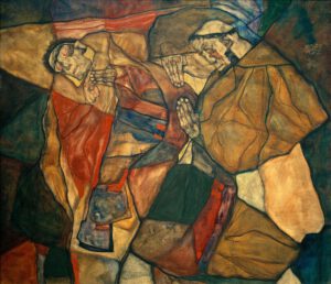 Egon Schiele "Agonie Der Todeskampf" 80 x 70 cm