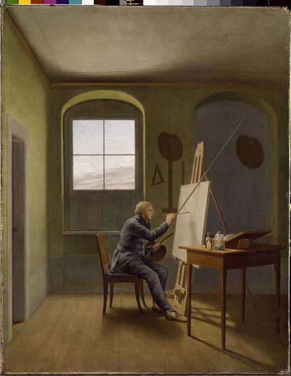 Caspar David Friedrich "Caspar David Friedrich in seinem Atelier"  39 x 51 cm