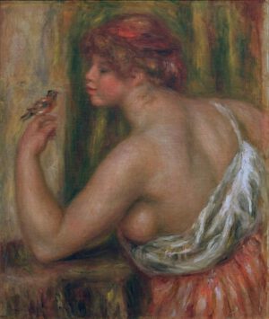 Auguste Renoir "Frau mit Vögelchen" 38 x 46 cm