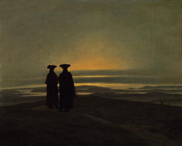 Caspar David Friedrich "Abendlandschaft mit zwei Männern"  31 x 25 cm