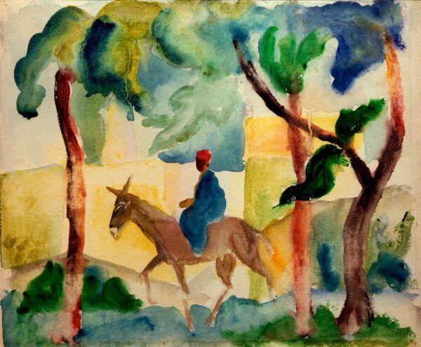 August Macke "Eselsreiter" 31 x 25 cm