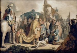 Rembrandt “David kniet mit dem Haupte Goliaths vor Saul“ 40 x 27.5 cm