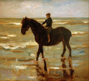 Max Liebermann "Reitender Junge am Strande – dickes Pferd" 70 x 63 cm