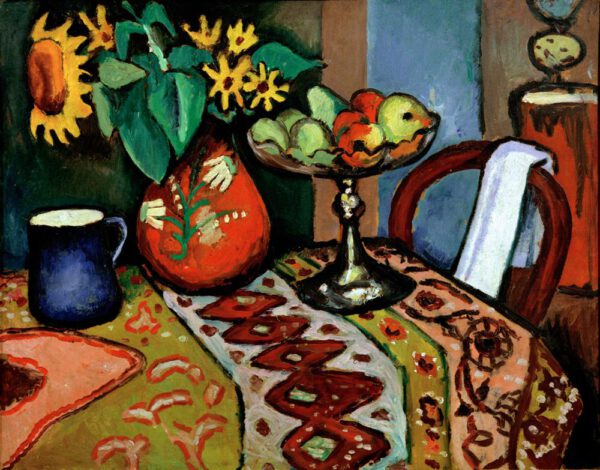 August Macke "Stilleben mit Sonnenblumen I" 105 x 81 cm