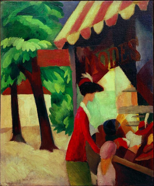 August Macke "Vor dem Hutladen" 44 x 54 cm