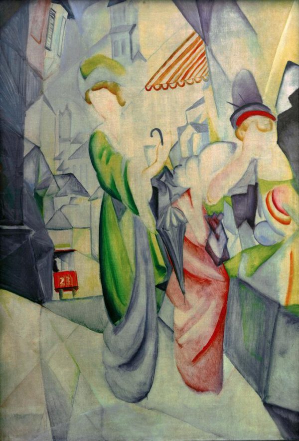 August Macke "Helle Frauen vor dem Hutladen" 77 x 110 cm