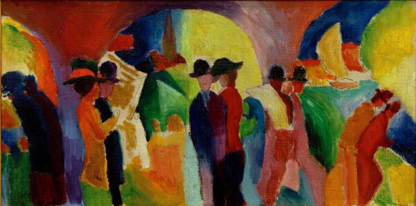 August Macke "Kolonnade mit Segelboot I" 36 x 19 cm