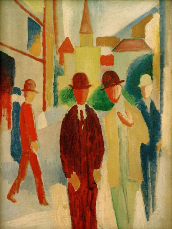 August Macke "Helle Straße mit Leuten" 60 x 79 cm