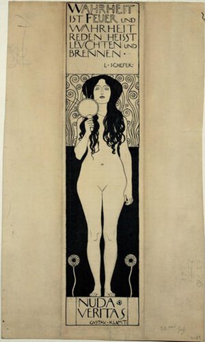 Gustav Klimt "Nuda Veritas (Zeichnung)" 10 x 41 cm