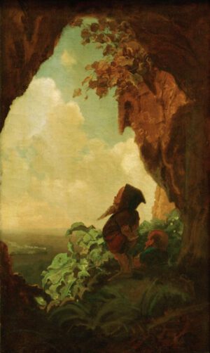 Spitzweg Carl "Bergmännchen, oder die erste Eisenbahn" 32 x 53 cm