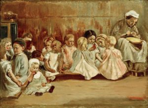Max Liebermann "Kleinkinderschule" 81 x 60 cm