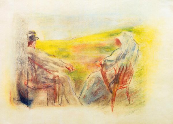 Max Liebermann "Dame und Herr vor einer Dünenlandschaft" 35 x 26 cm