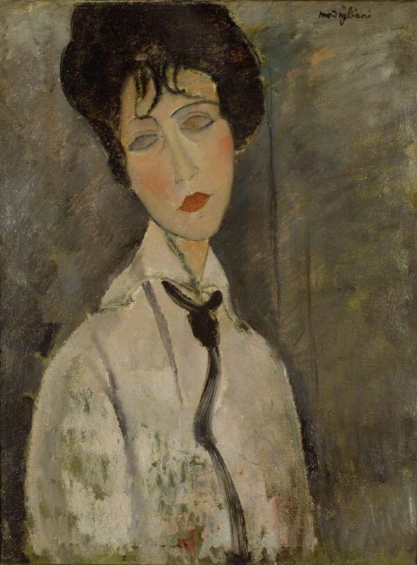 Amedeo Modigliani "La femme à la cravatte noir" 50 x 65 cm