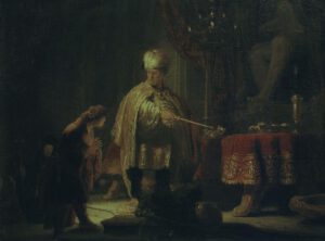 Rembrandt “Daniel und Cyrus vor dem Götzenbild des Bel“ 30.1 x 23.4 cm
