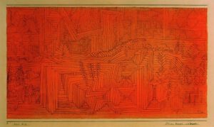 Paul Klee "Felsentempel mit Tannen" 32 x 18 cm