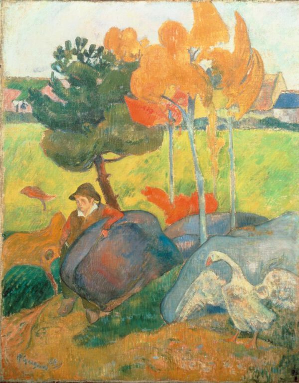 Paul Gauguin "Kleiner Bretone mit Gans" 73 x 92 cm