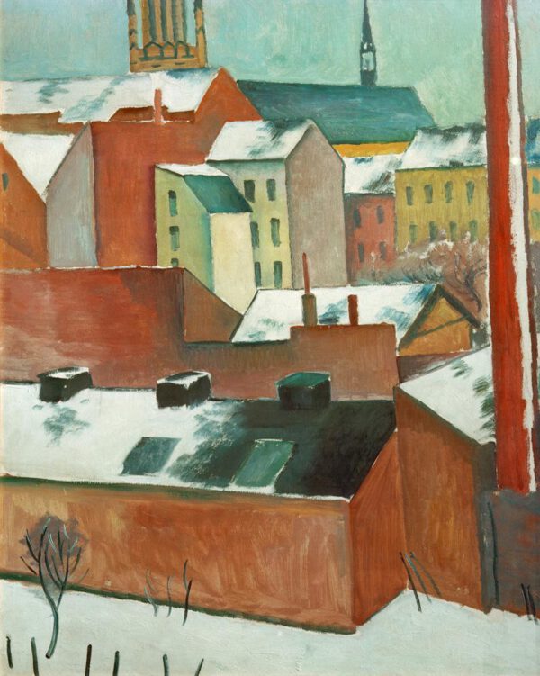 August Macke "Die Bonner Marienkirche im Schnee" 80 x 102 cm