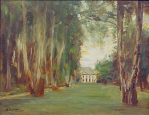 Max Liebermann "Wannseegarten mit Villa / Die Birkenallee im Wannseegarten" 41 x 32 cm
