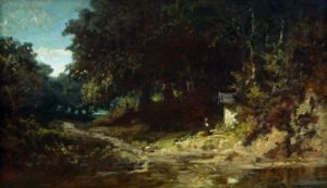 Spitzweg Carl "Betendes Mädchen vor einer Waldkapelle" 53 x 31 cm