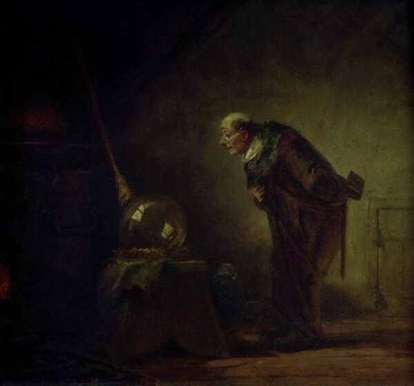 Spitzweg Carl "Der Alchimist mit Buch in der linken Hand" 25 x 24 cm