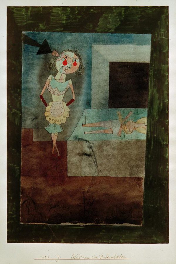 Paul Klee "Selbstmord eines Stubenmädchens" 20 x 30 cm