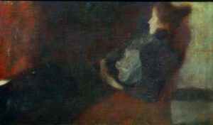 Gustav Klimt "Dame am Kamin" 66 x 41 cm