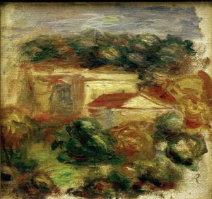 Auguste Renoir "Landschaft am Mittelmeer Cagnes" 18 x 17 cm