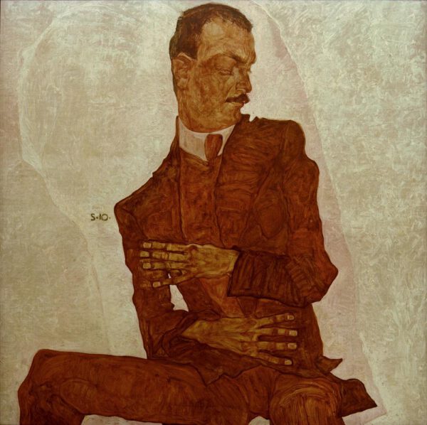 Egon Schiele "Bildnis Arthur Roessler" 100 x 100 cm