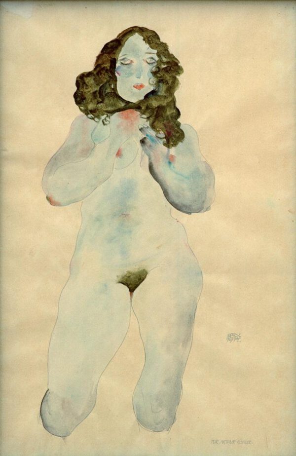 Egon Schiele "Weiblicher Akt" 32 x 48 cm