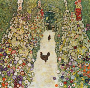 Gustav Klimt "Gartenweg mit Hühnern" 110 x 110 cm