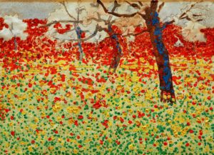 Egon Schiele "Blumenwiese mit Bäumen" 40 x 29 cm